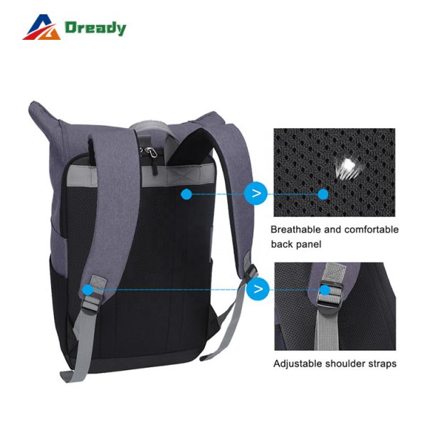 Business Travel Leisure Roll Top Computer Backpack