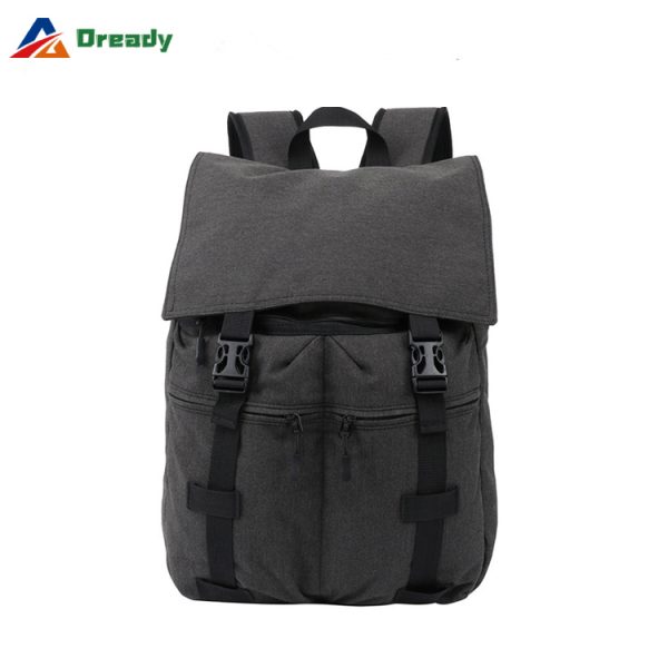 Custom Fashion Durable Polyester Grey Drawstring Daily Bag Portable Laptop Backpack