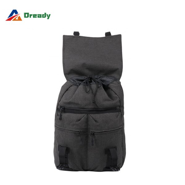 Custom polyester double shoulder drawstring backpack.