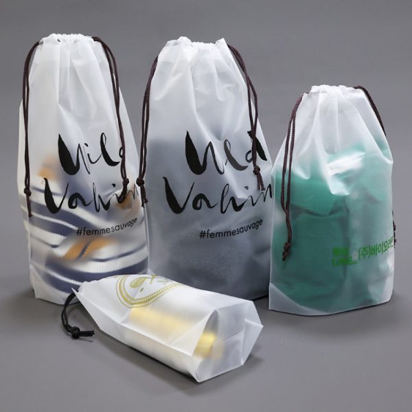 Customized Clear Scrub Makeup Drawstring Bag Gift Packaging Bag