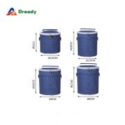 Multiple Sizes 600D Polyester Blue Cylindrical Thickened Aluminum Foil Insulated Round Lunch Cooler Bag