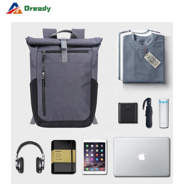 Roll Top Rucksack College Student Casual Business Travel Computer Backpack