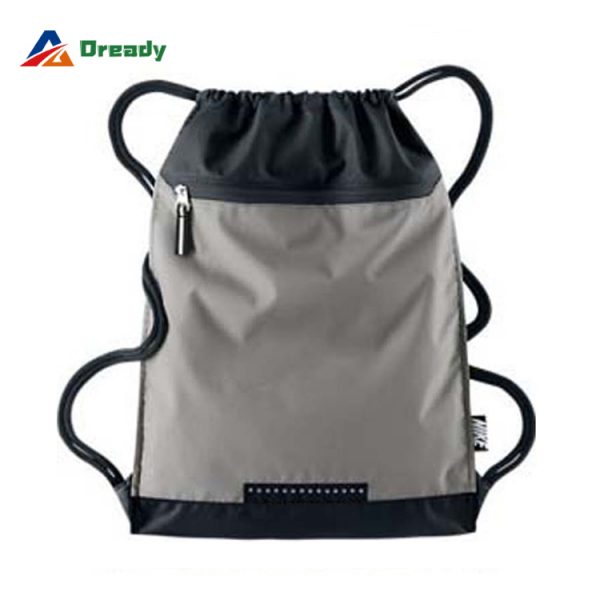 Sports Fitness Backpack Gym Drawstring Bag with Zippered Pockets
