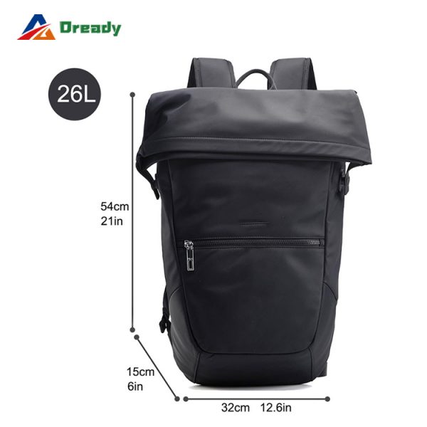 Durable roll top bag in polyester fabric