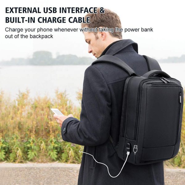 Student commuter waterproof backpack with USB interface